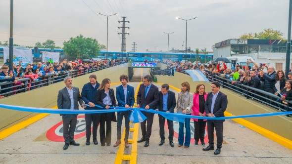 Juan Andreotti, Sergio Massa y Diego Giuliano inauguraron el Túnel de Sobremonte en San Fernando